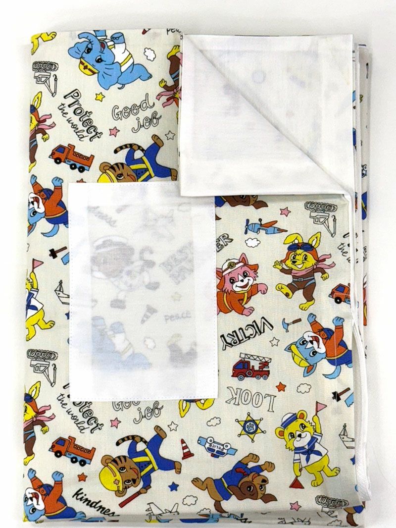 【掛け布団+カバー】お昼寝布団 はたらくどうぶつ白