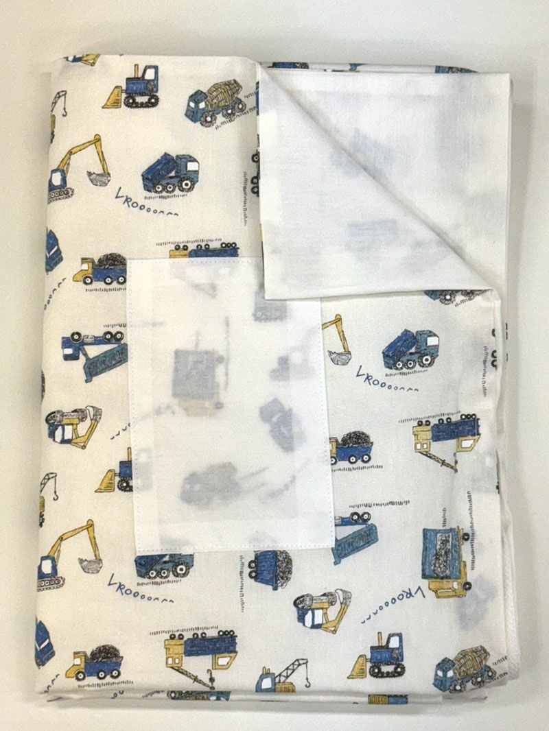 【掛け布団+カバー】お昼寝布団 はたらく車ホワイト