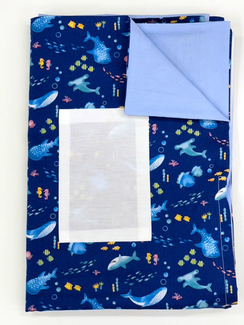 【掛け布団+カバー】お昼寝布団 男の子柄 海ブルー