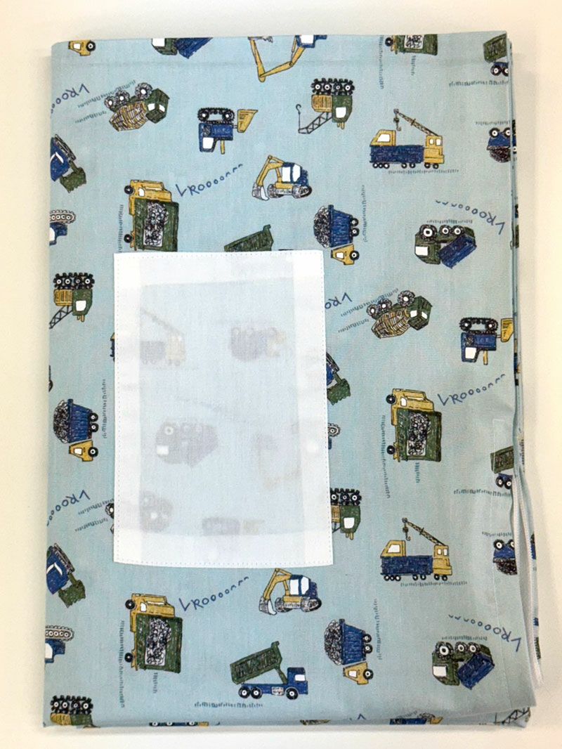 お昼寝布団 男の子柄 はたらく車みずいろ