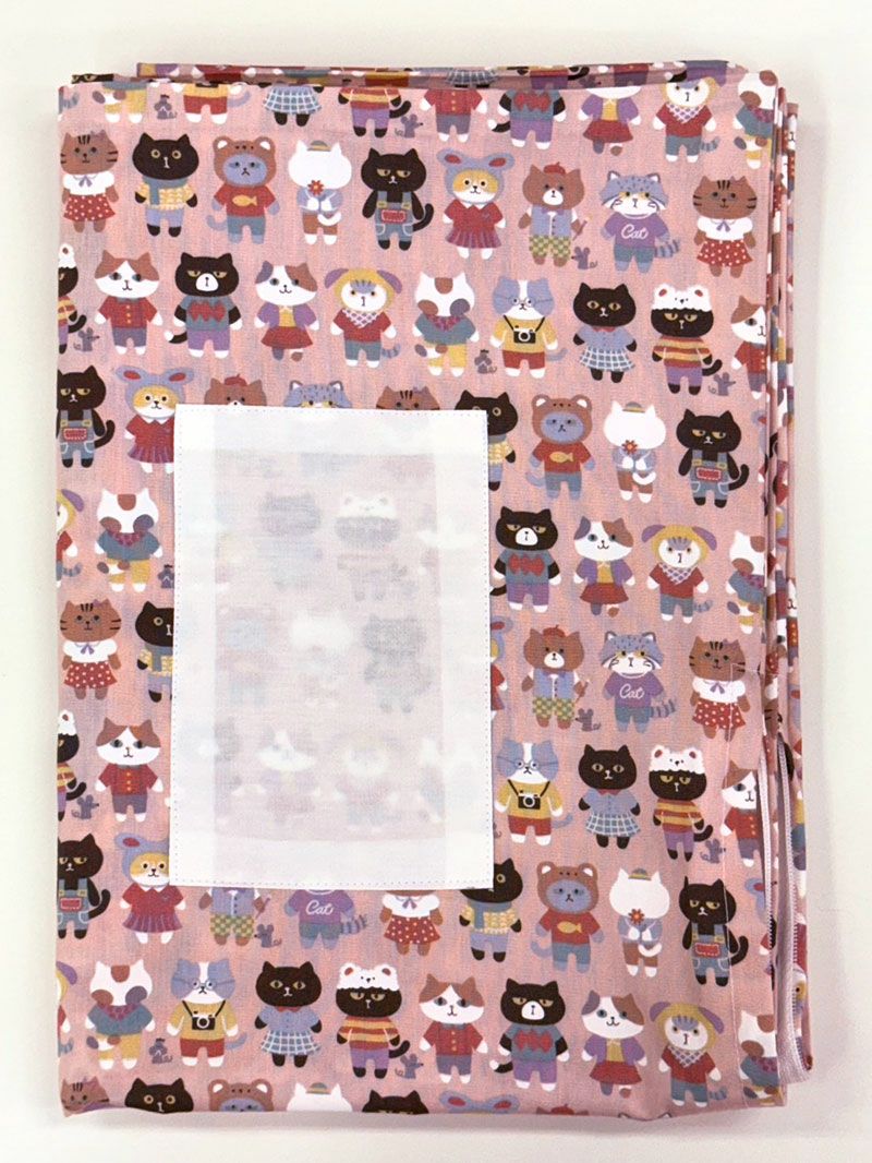 【敷き布団+カバー】お昼寝ふとん 女の子柄 ねこ