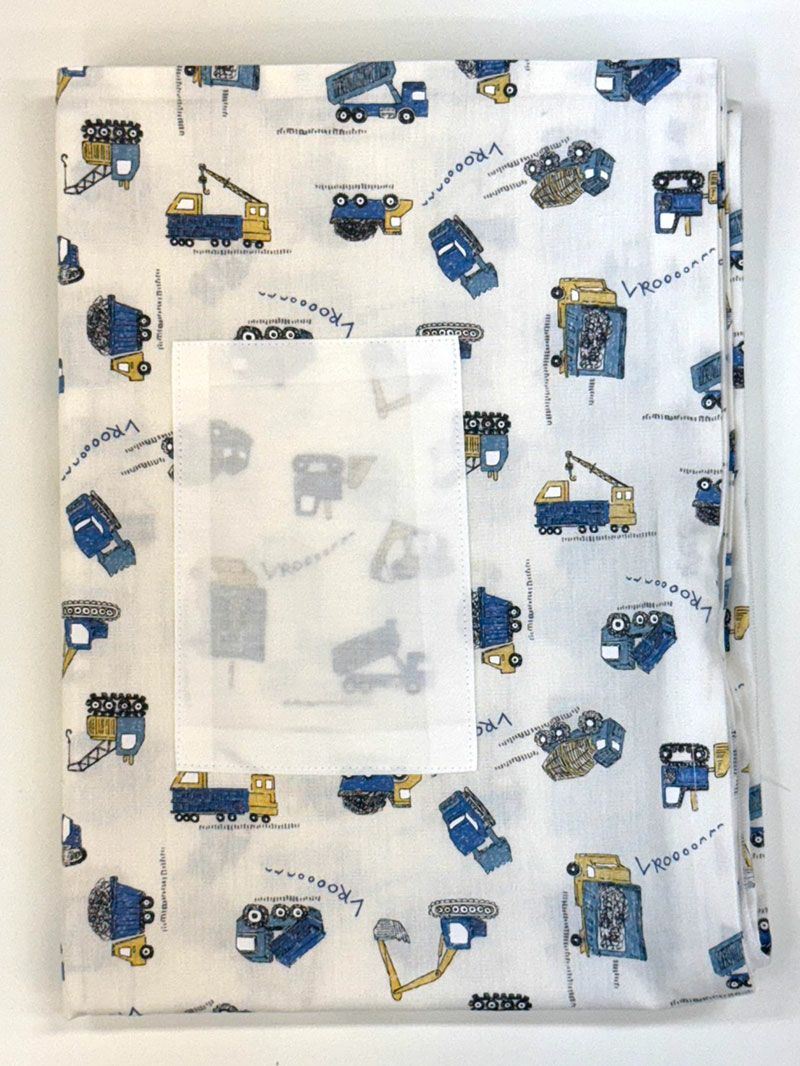 【敷き布団+カバー+バッグ】お昼寝布団 はたらく車ホワイト