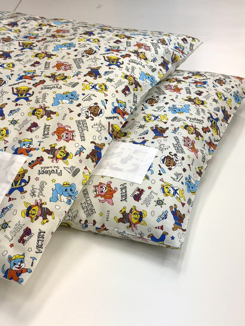 【お昼寝布団セット】 保育園幼稚園お昼寝用 はたらくどうぶつ白