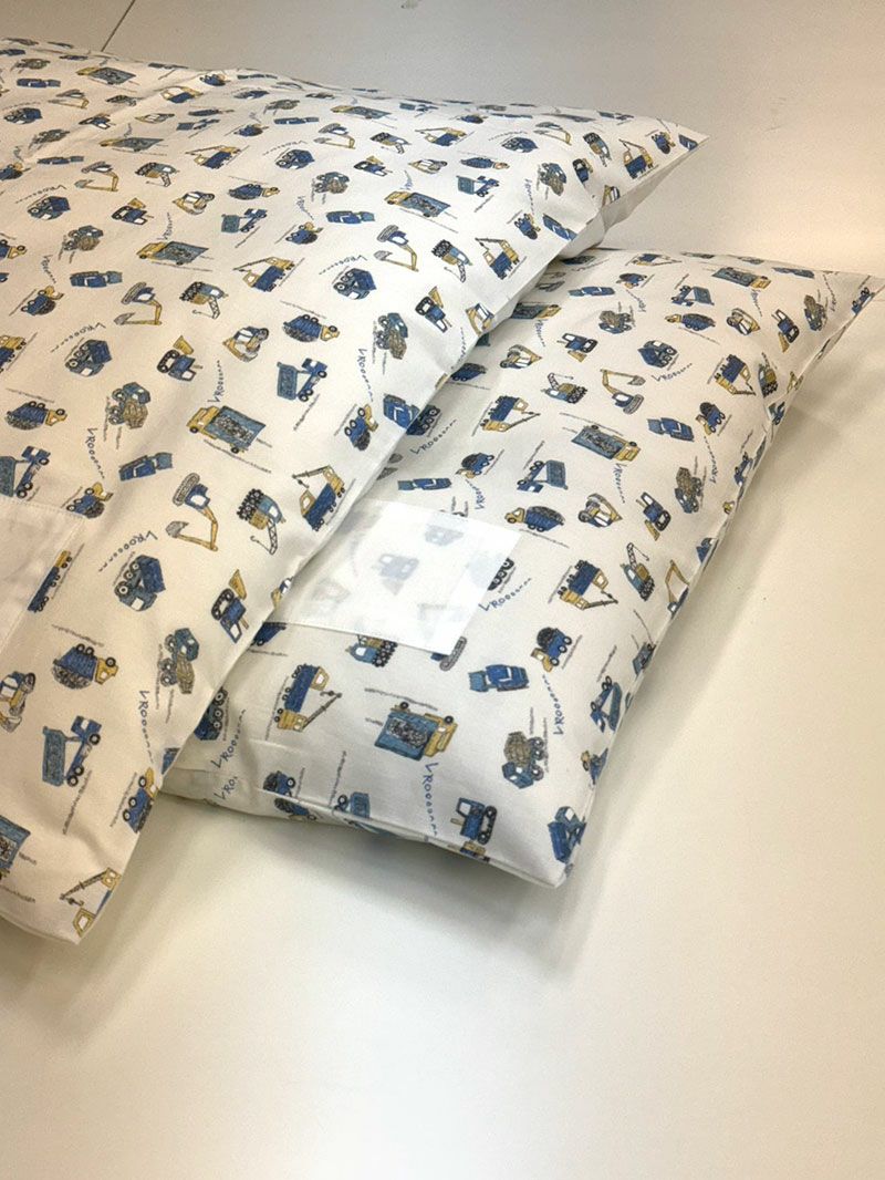 【お昼寝布団セット】 保育園幼稚園お昼寝用 はたらく車ホワイト