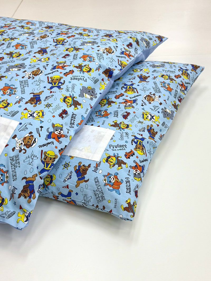 【お昼寝布団セット】 保育園幼稚園お昼寝用 はたらくどうぶつ青