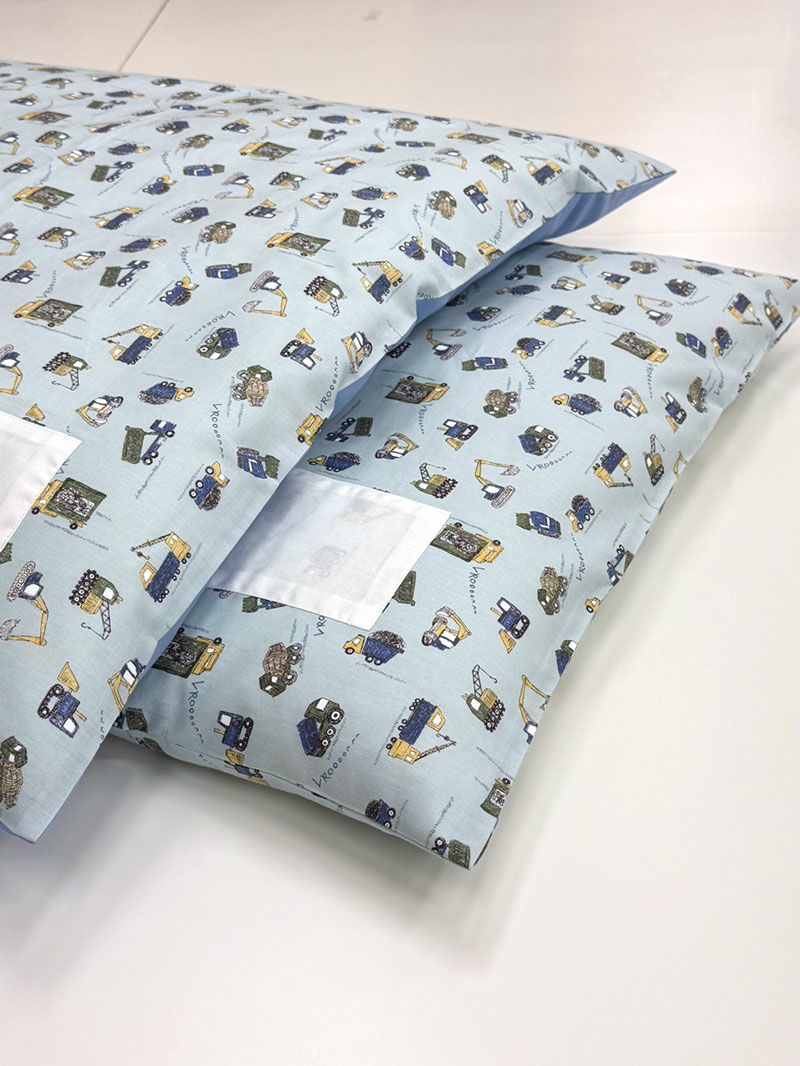 【お昼寝布団セット】 保育園幼稚園お昼寝用 はたらく車みずいろ