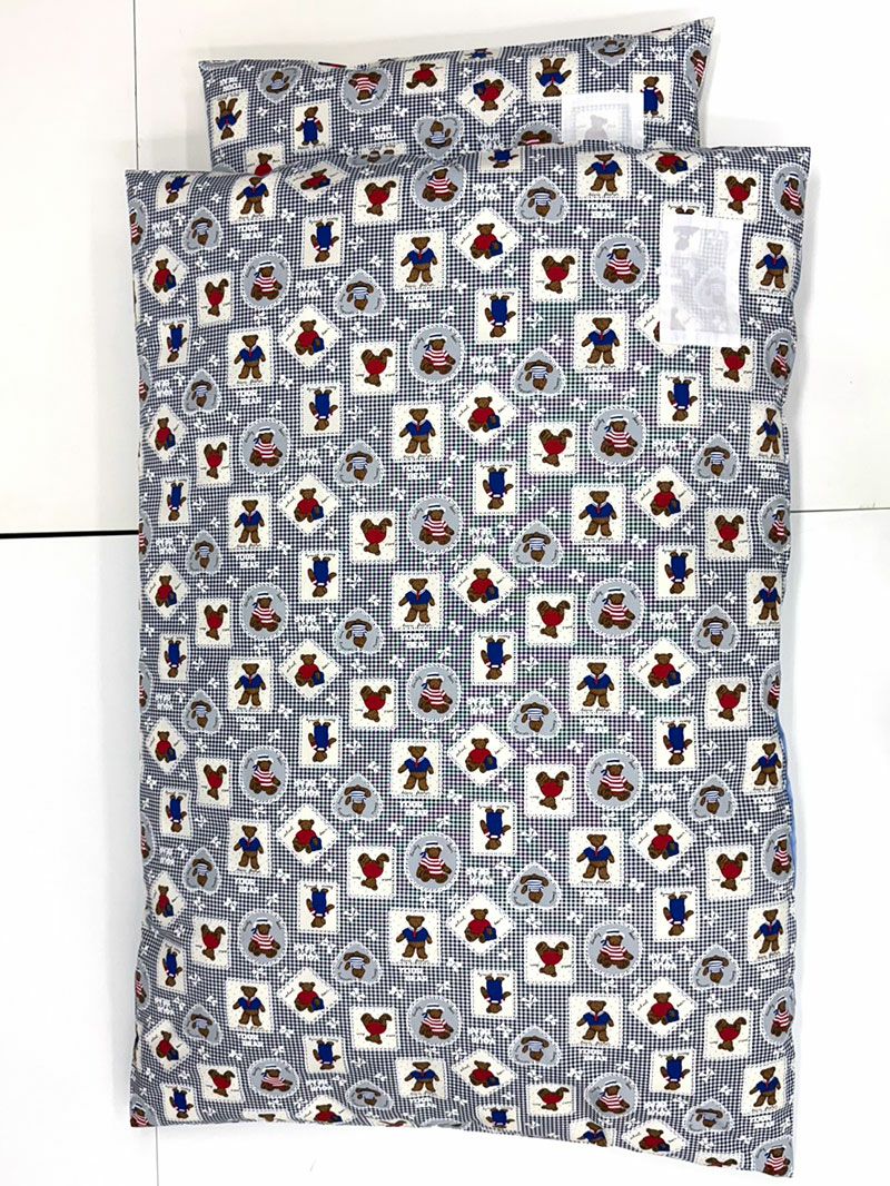 【お昼寝布団セット】 保育園幼稚園お昼寝用 くま青