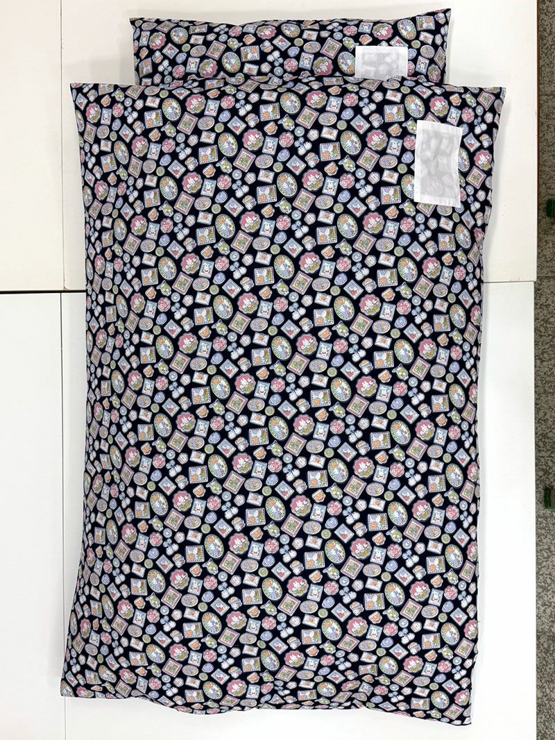 【お昼寝布団セット】 保育園幼稚園お昼寝用 ファンシーアニマル黒